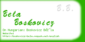 bela boskovicz business card